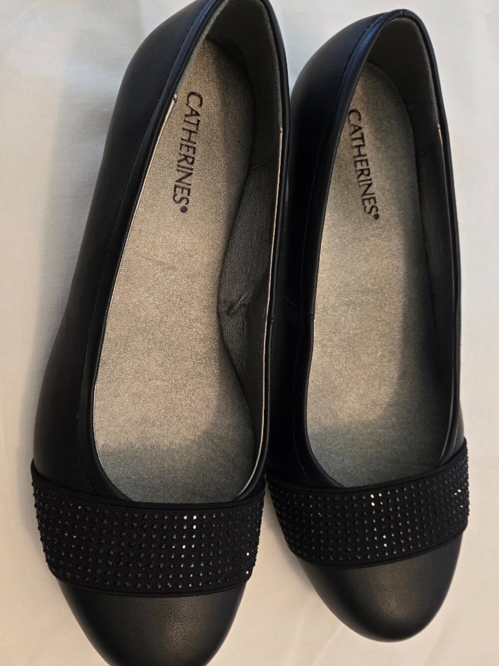 Black faux leather low wedge 9 1/2 low wedge